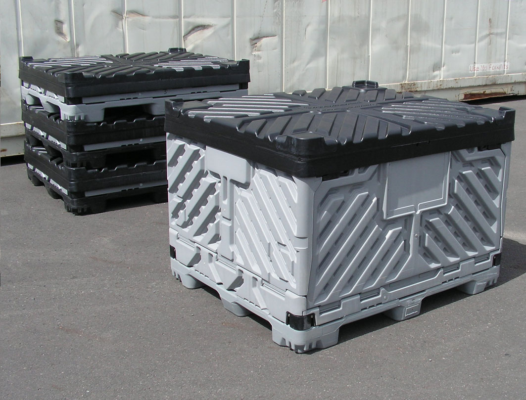 Step by step collapsible pallet bins